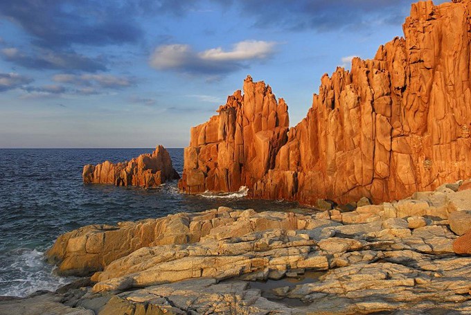 Felsformation Arbatax im Abendlicht, Sardinien, Italien