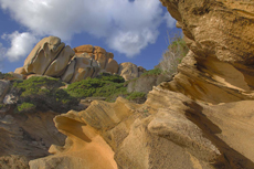 Felsformation in der Nähe von Capo Testa, Gallura, Sardinien, Italien